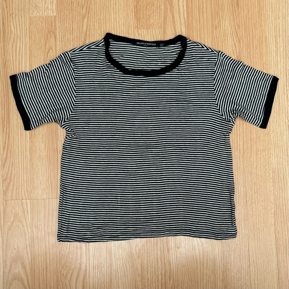 Brandy Melville Cropped Striped Shirt